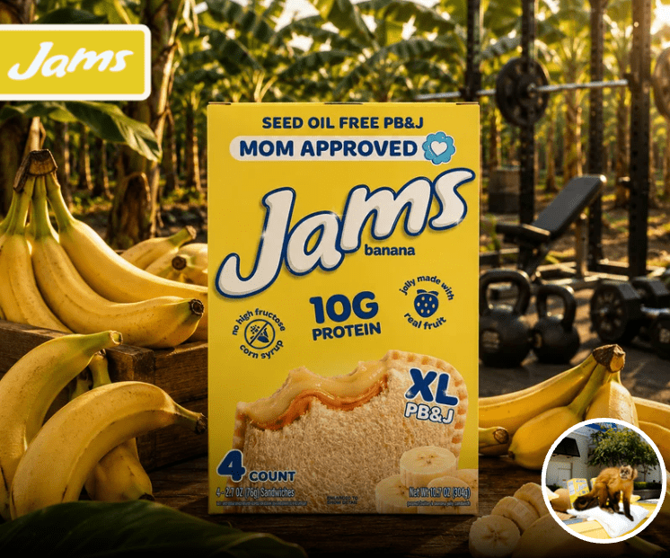 Jams Gives The Classic PB&J A New Twist With Banana Protein Sandwiches