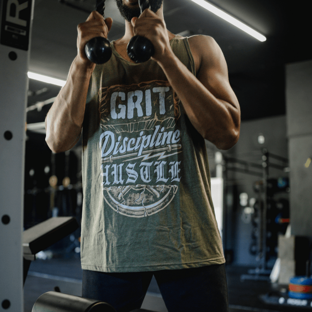 Grit Discipline Hustle Tee or Tank Shirt The Lift Box 